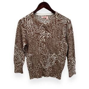 Fresh Produce Tunisia Animal Print Cardigan Size Small